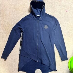 Moncler Dark Blue Asymmetrical Hoodie